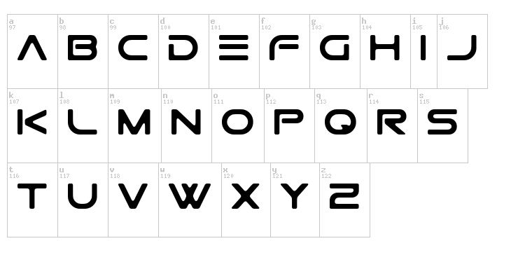 Gtek Technology font map